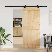 vidaXL Skjutdörr NARVIK Naturlig och svart 85 x 210 cm (213,5 cm)
