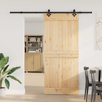 vidaXL Skjutdörr NARVIK Naturlig och svart 90 x 210 cm (213,5 cm)