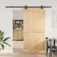 vidaXL Skjutdörr NARVIK Naturlig och svart 100 x 210 cm (213,5 cm)