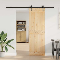 vidaXL Skjutdörr NARVIK Naturlig och svart 70 x 210 cm (213,5 cm)