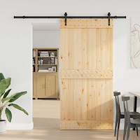 vidaXL Skjutdörr NARVIK Naturlig och svart 100 x 210 cm (213,5 cm)