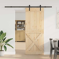 vidaXL Skjutdörr NARVIK Naturlig och svart 90 x 210 cm (213,5 cm)