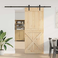 vidaXL Skjutdörr NARVIK Naturlig och svart 95 x 210 cm (213,5 cm)