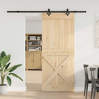 vidaXL Skjutdörr NARVIK Naturlig och svart 95 x 210 cm (213,5 cm)
