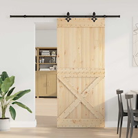 vidaXL Skjutdörr NARVIK Naturlig och svart 100 x 210 cm (213,5 cm)