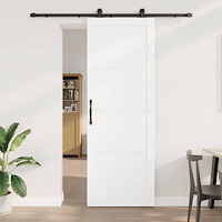 vidaXL Skjutdörr Vit och svart 83 x 232 cm Massiv furu
