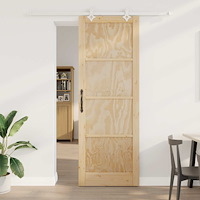 vidaXL Skjutdörr Naturlig och vit 83 x 232 cm Massiv furu