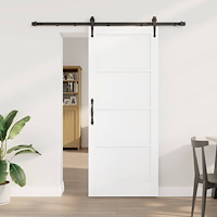 vidaXL Skjutdörr ORKDAL Vit och svart 83 x 202 cm Massiv furu