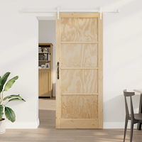 vidaXL Skjutdörr ORKDAL Naturlig och vit 86 x 211 cm Massiv furu