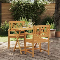 vidaXL Utomhusbänk 2 pcs Naturlig 56 x 55,5 x 90 cm Massivt Akaciaträ