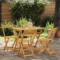 vidaXL Fällbara Trädgårdsstolar 4 pcs Naturlig 40 x 53 x 80 cm