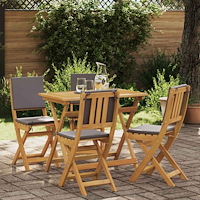 vidaXL Utemöbler Bistro Stolar med kudde 4 pcs Mörkgrå 38 x 46 x 85 cm