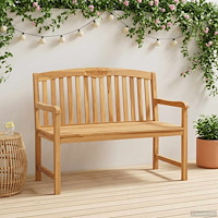 vidaXL Handsnidad Rosabänk 114 x 60,5 x 95 cm Massivt teakträ Naturlig