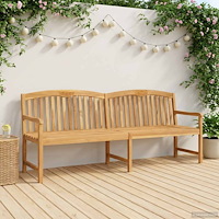 vidaXL Handsnidad Rosabänk Naturlig 228 x 60 x 90 cm Massivt teakträ