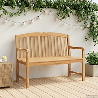 vidaXL Handsnidad Rosabänk Naturlig 114 x 60 x 95 cm Massivt teakträ