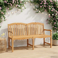 vidaXL Handsnidad Rosabänk 150 x 60,5 x 95 cm Massivt teakträ Naturlig