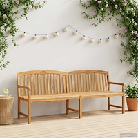 vidaXL Handsnidad Rosabänk 228 x 61 x 94,5 cm Massivt teakträ Naturlig