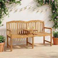 vidaXL Handsnidad Rosabänk Naturlig 155 x 60 x 94 cm Massivt teakträ