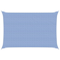vidaXL Solsätt segel Blå och Vit 4 x 7 m HDPE