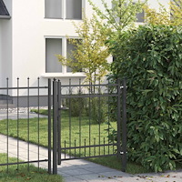 vidaXL Staketgrind HORST Stål Svart Låsbar