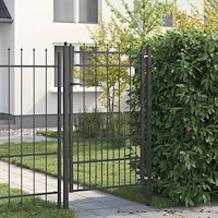 vidaXL Staketgrind HORST Stål Svart Låsbar