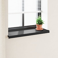 vidaXL Fönsterbräda Svart med träådring 60 x 30 x 4,5 cm PVC