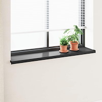 vidaXL Fönsterbräda Svart med träådring 140 x 35 x 4,5 cm PVC