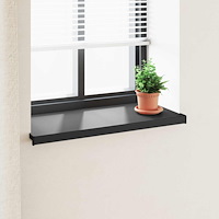 vidaXL Fönsterbräda Svart med träådring 100 x 40 x 4,5 cm PVC