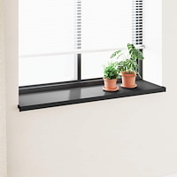vidaXL Fönsterbräda Svart med träådring 140 x 40 x 4,5 cm PVC