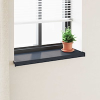 vidaXL Fönsterbräda Anthracit med träådring 80 x 30 x 4,5 cm PVC