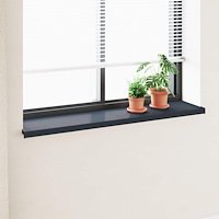 vidaXL Fönsterbräda Anthracit med träådring 160 x 30 x 4,5 cm PVC