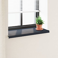 vidaXL Fönsterbräda Anthracit med träådring 80 x 40 x 4,5 cm PVC