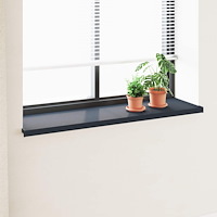 vidaXL Fönsterbräda Anthracit med träådring 140 x 40 x 4,5 cm PVC