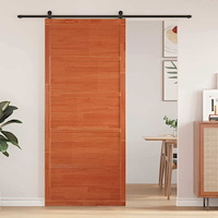 vidaXL Ladugårdsdörr Vaxad brun 80 x 2,5 x 208 cm Massiv furu