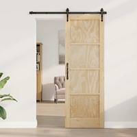 vidaXL Inredningsdörr Naturlig 73,5 x 211 cm Plywood