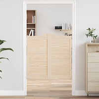 vidaXL Svängdörrar 2 pcs Naturlig Massiv furu