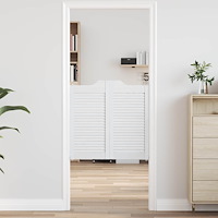 vidaXL Svängdörrar 2 pcs Vit Massiv furu