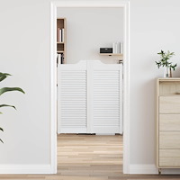 vidaXL Svängdörrar 2 pcs Vit Massiv furu