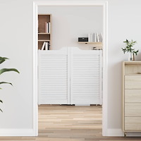 vidaXL Svängdörrar 2 pcs Vit Massiv furu