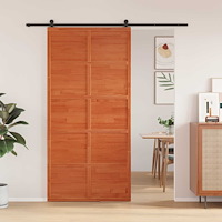 vidaXL Ladugårdsdörr Vaxad brun 100 x 208 cm Massiv furu