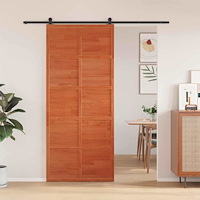 vidaXL Ladugårdsdörr Vaxad brun 90 x 208 cm Massiv furu