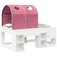 vidaXL Säng med Tunneln 4 pcs Vit och rosa Konstruerat trä