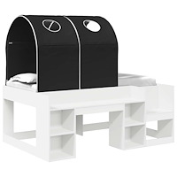 vidaXL Säng med Tunneln 4 pcs Vit och svart Konstruerat trä