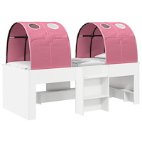 vidaXL Säng med Tunneln 4 pcs Vit och rosa Konstruerat trä