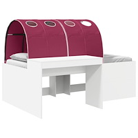 vidaXL Säng med Tunneln 4 pcs Vit och röd Konstruerat trä