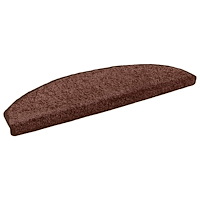 vidaXL Självhäftande trappmattor 15 pcs Brun 80 x 24,5 x 3,5 cm