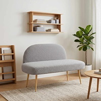 vidaXL Klädd bänk med ryggstöd Ljusgrå 110 x 60 x 76 cm Bouclé