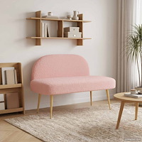vidaXL Klädd bänk med ryggstöd Rosa 110 x 60 x 76 cm Bouclé