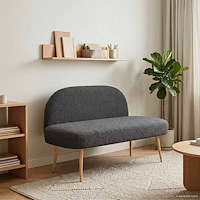 vidaXL Klädd bänk med ryggstöd Mörkgrå 110 x 60 x 76 cm Bouclé