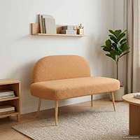 vidaXL Klädd bänk med ryggstöd Beige 110 x 60 x 76 cm Bouclé